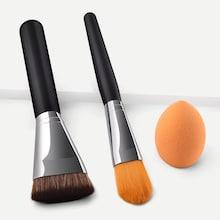 Romwe Makeup Brush With Makeup Puff 3pack