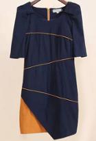 Romwe Colour-block Short Sleeve Bodycon Dress