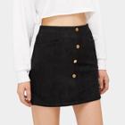 Romwe Single Breasted Pocket Detail Skirt