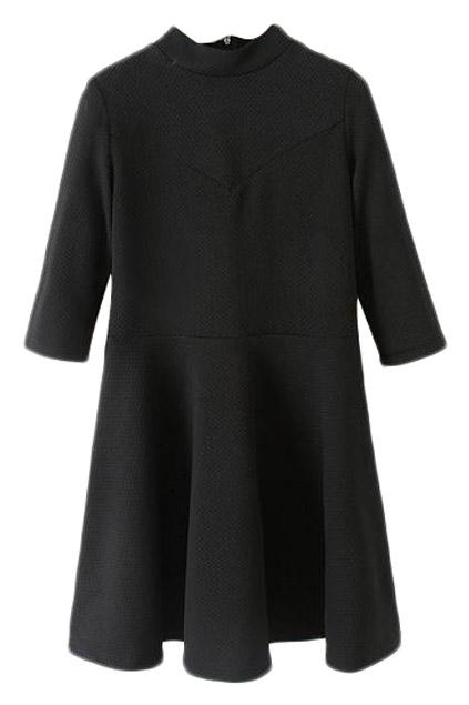 Romwe Crop Sheer Black Dress