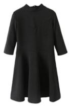 Romwe Crop Sheer Black Dress