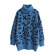 Romwe High Neck Leopard Print Jumper