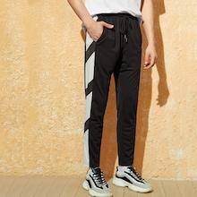 Romwe Guys Striped Tape Side Drawstring Waist Pants
