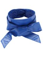 Romwe Blue Faux Leather Wide Wrap Belt