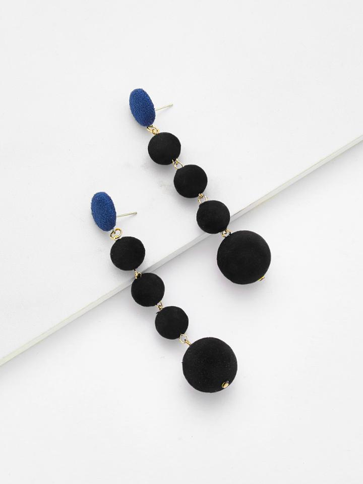 Romwe Two Tone Round Drop Earrings
