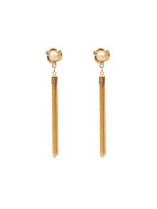 Romwe Chain Tassel Drop Earrings With Jewelry