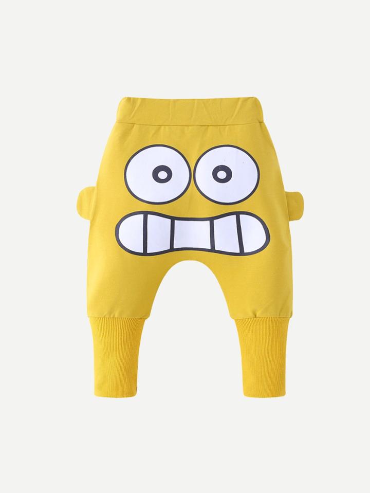 Romwe Emoji Print Pants