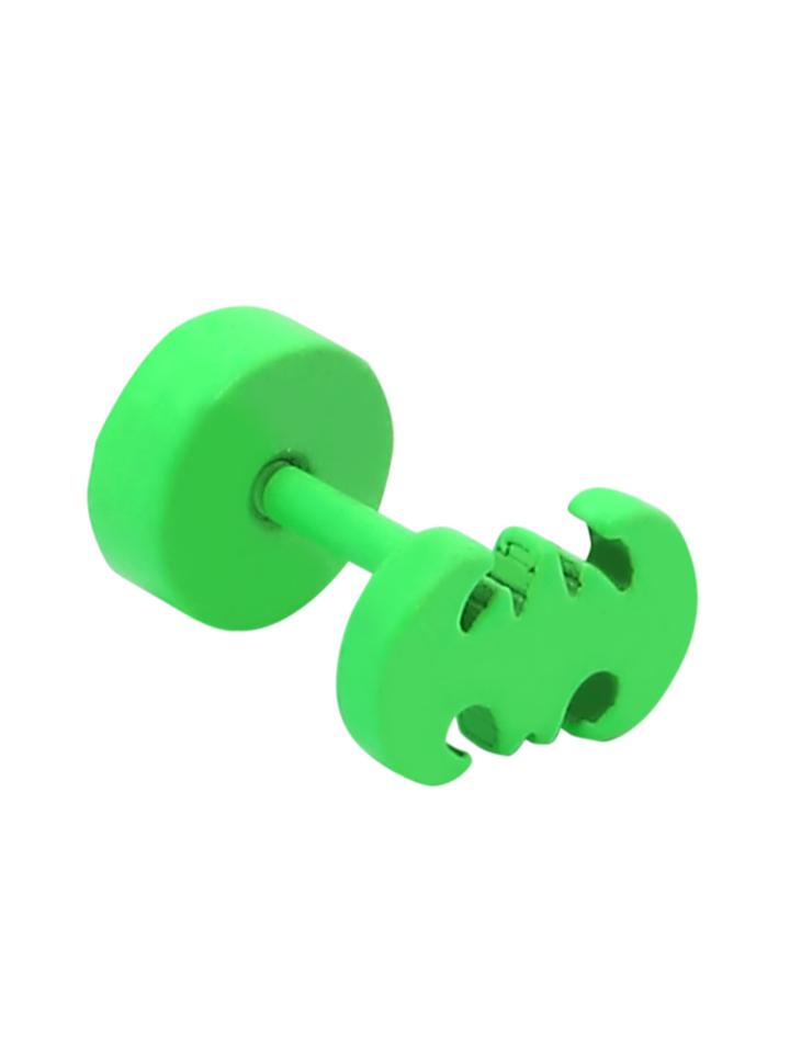 Romwe Green Metal Bat Stud