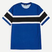Romwe Guys Striped Short Sleeve Tee