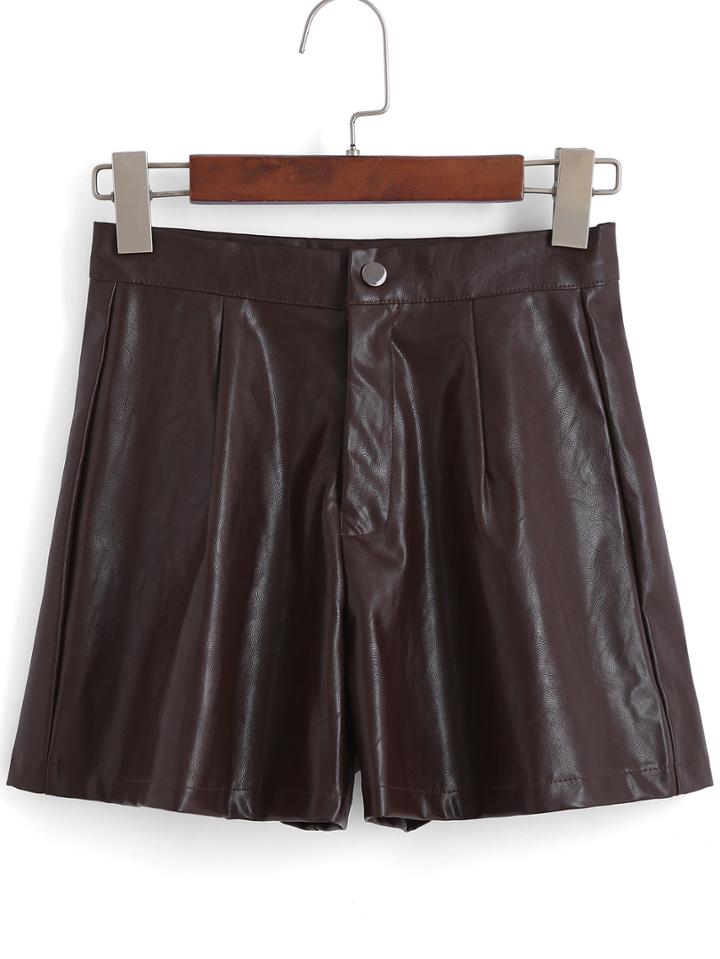 Romwe A-line Brown Shorts