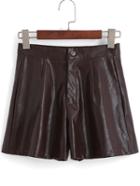 Romwe A-line Brown Shorts