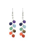 Romwe Pure Bohemian Jewelry Statement Colorful Beads Party Dangle Earrings