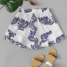 Romwe Leaf Print Shorts