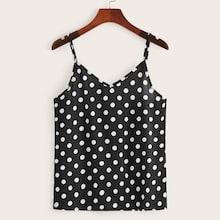 Romwe Polka Dot Print Cami Top