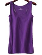 Romwe Y-back Purple Tank Top