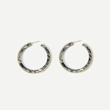 Romwe Marble Pattern Hoop Earrings 1pair