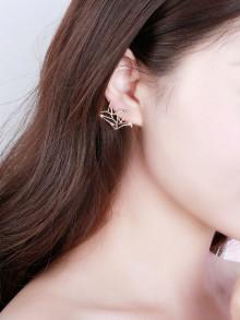 Romwe Hollow Bird Shape Stud Earrings