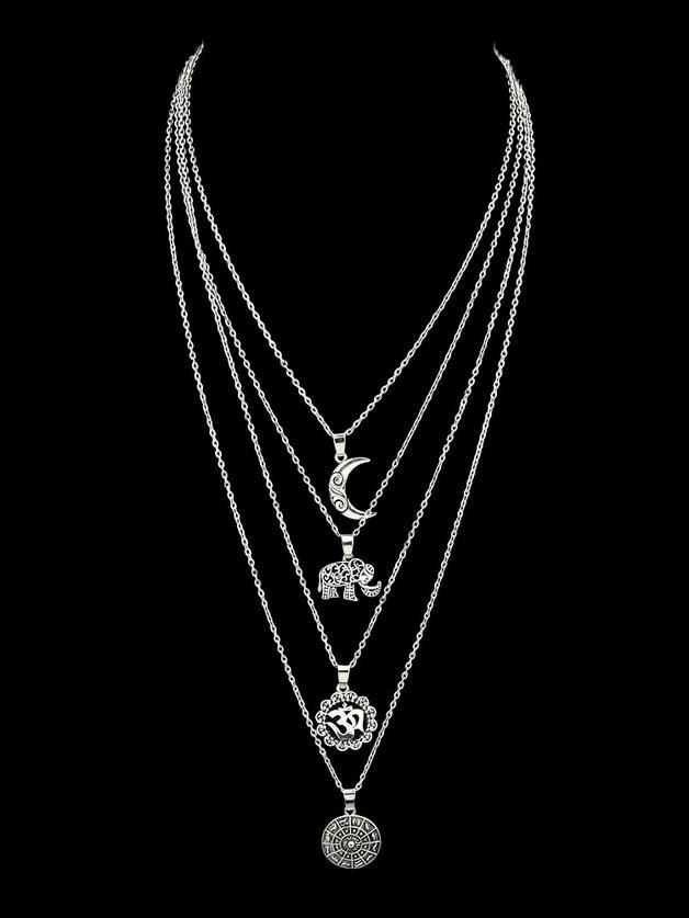 Romwe Vintage Ethnic Multi-layered Necklace