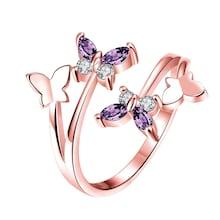 Romwe Butterfly Detail Cuff Ring