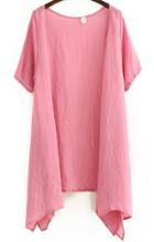 Romwe Short Sleeve Pink Top