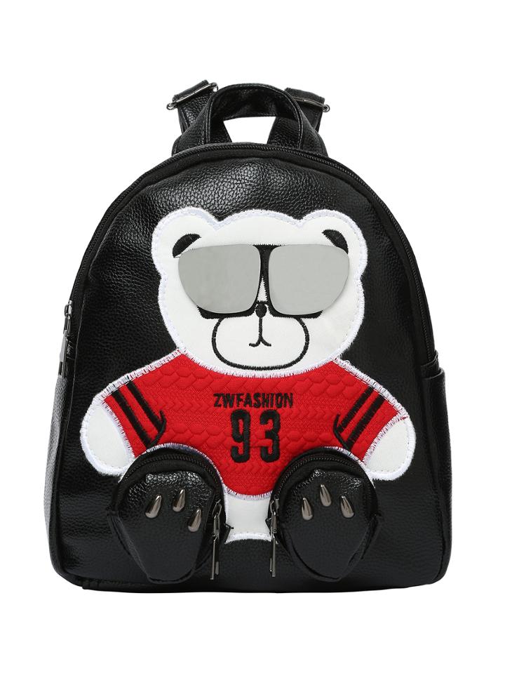 Romwe Lovely Bear Patch Backpack
