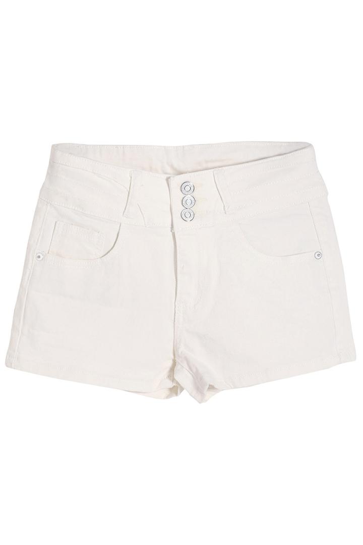 Romwe White Denim Shorts