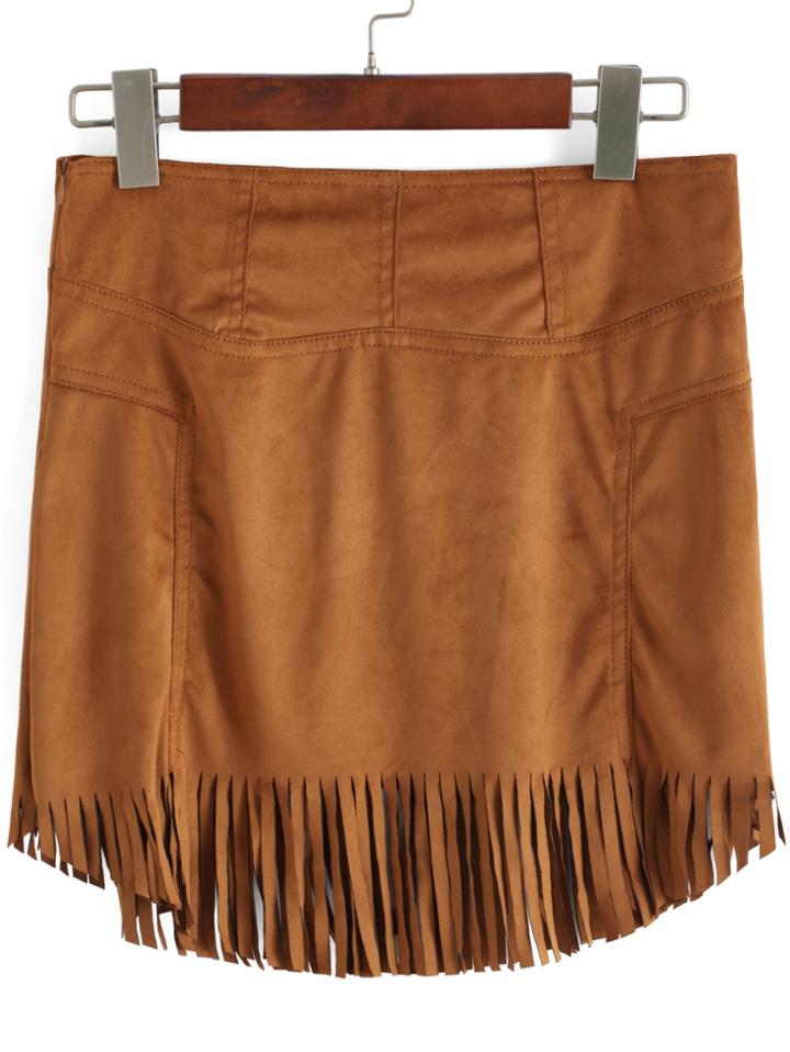 Romwe With Tassel Bodycon Skirt