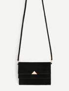 Romwe Triangle Metal Detail Pvc Crossbody Bag