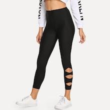 Romwe Cut Out Skinny Leggings