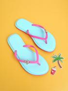Romwe Charm Detail Flip Flop Sandals
