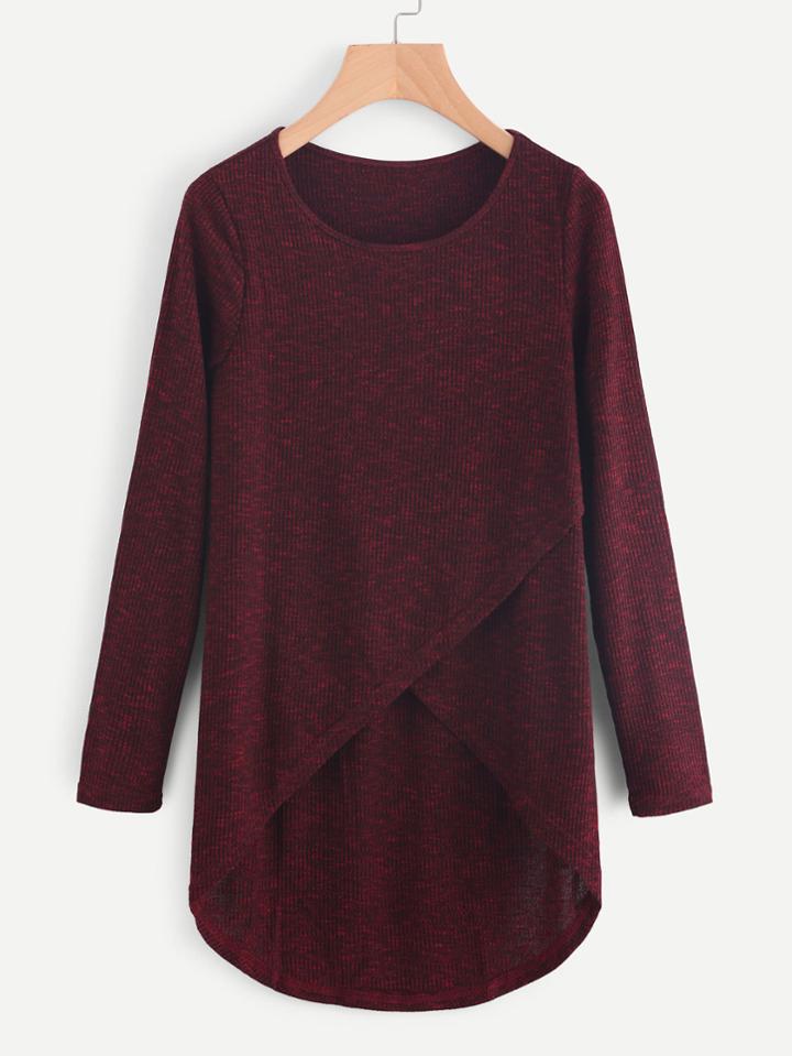 Romwe Wrap Hem Sweater