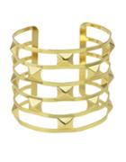 Romwe Gold Plated Wide Cuff Bracelet
