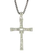 Romwe Silver Plated Long Cross Pendant Necklace For Women