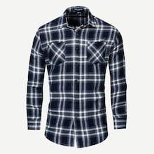 Romwe Guys Curved Hem Plaid Shirt