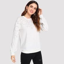 Romwe Laser Cut Sweatshirt
