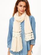 Romwe Apricot Applique Hollow Out Scarf