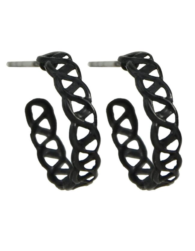 Romwe Black Small Hoop Earrings