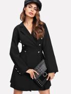 Romwe Double Breasted Surplice Blazer Dress