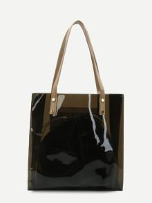 Romwe Clear Tote Bag With Inner Pouch