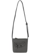 Romwe Stud Grey Pu Shoulder Bag With Zippers