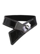 Romwe Studded Asymmetrical Faux Leather Belt