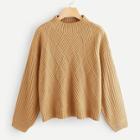 Romwe Geo Front Rib Knit Sweater