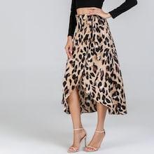 Romwe Waist Knot Leopard Print Skirt