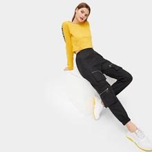 Romwe Zip And Pocket Detail Elastic Waist Pants