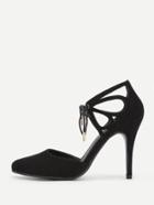 Romwe Cut Out Bow Tie Front High Heels