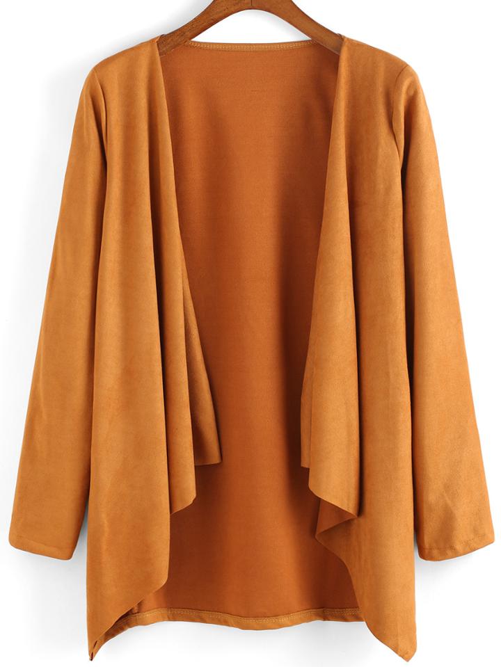 Romwe Long Sleeve Open Front Cardigan