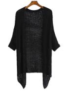 Romwe Open Front Hollow Coat
