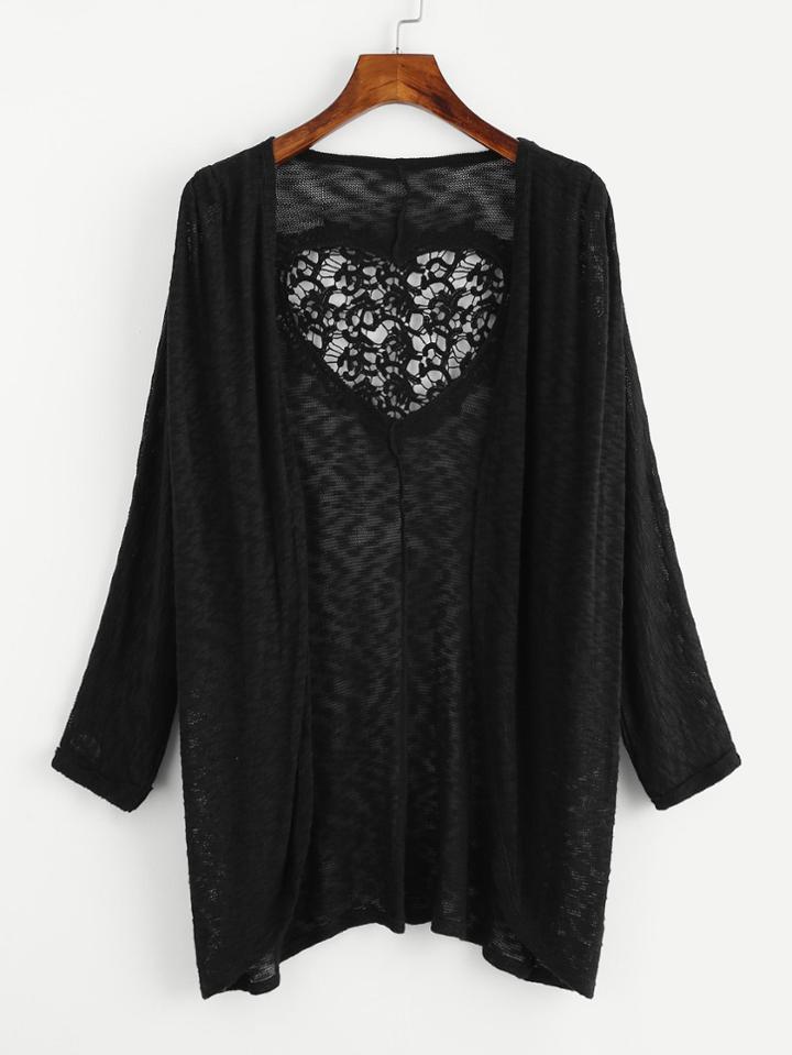 Romwe Cut Out Back Knit Cardigan