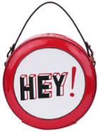 Romwe Red Letter Embroidered Round Shape Cross Body Bag
