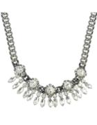 Romwe White Rhinestone Wedding Statement Fashion Necklace For Women